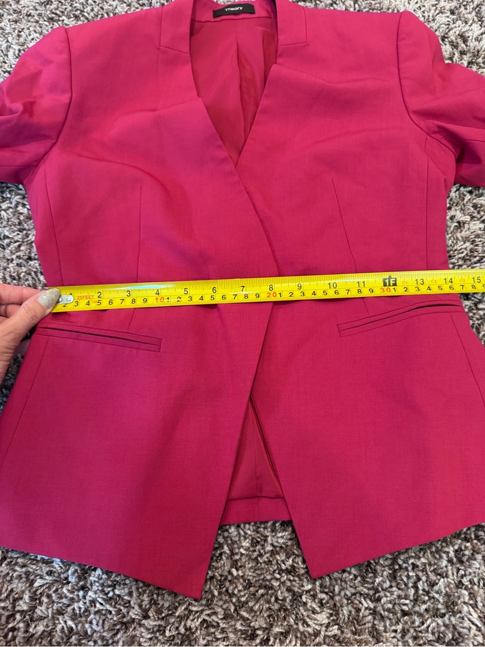 Theory Isita Wild Pink Fuchsia Blazer Open Front 2 $495 - Picture 10 of 10